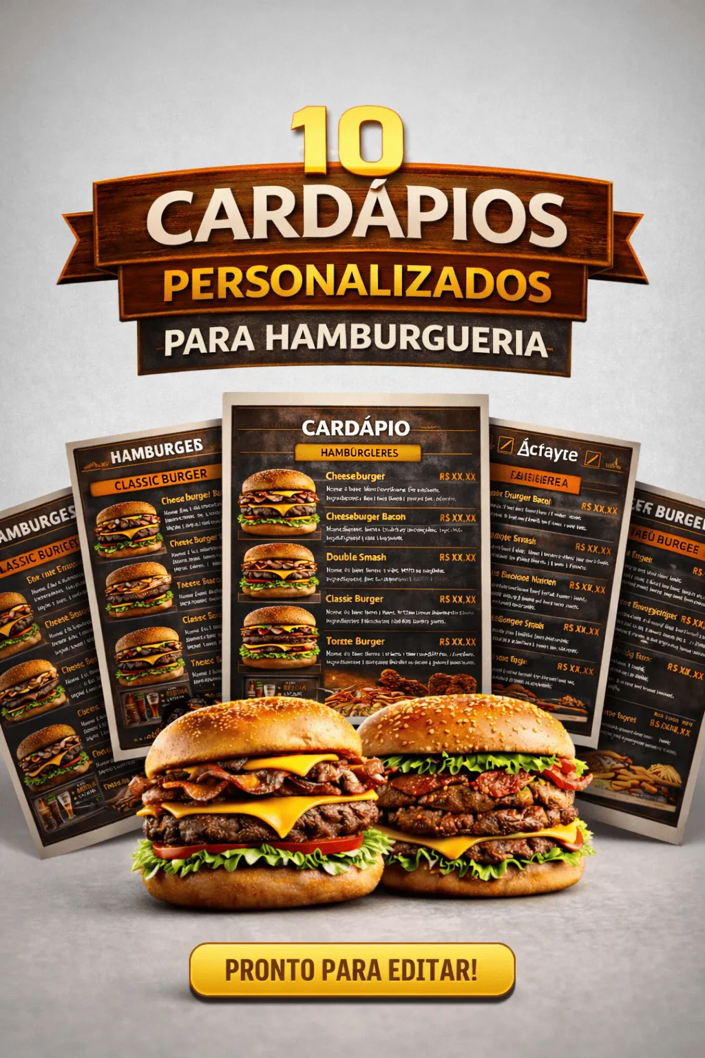 Bônus 1 - 10 Cardápios Editáveis